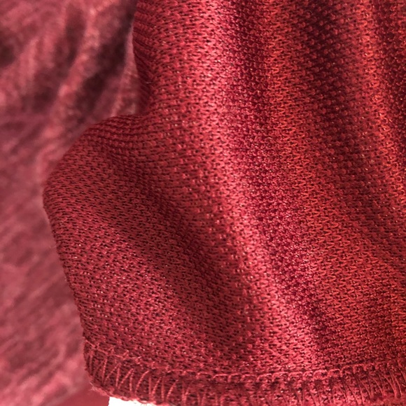 Hannah muted red ruffle cuff round neck top - Picture 7 of 8